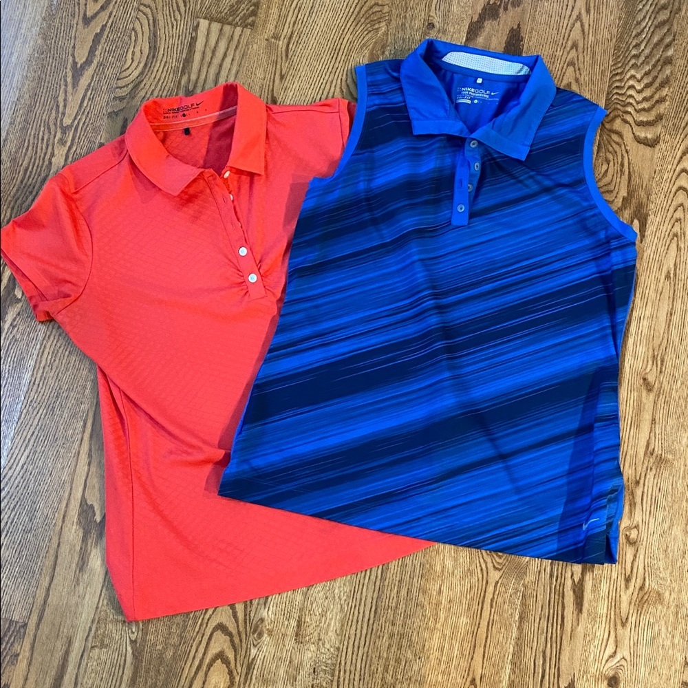Large Nike golf Dri-fit bundle (2) tops sleeveless quick dry moisture wicking L